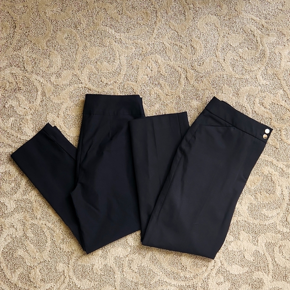 Chicos size 0 capri stretch pants black Chino career work wear slacks